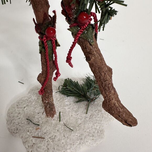 Vintage Ugly Christmas Tree Figurine Santa Claus Bendable Tabletop Mantel 23" - Picture 9 of 10